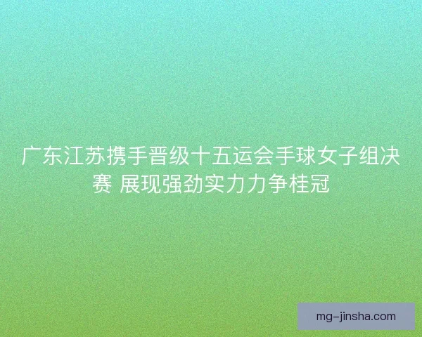 广东江苏携手晋级十五运会手球女子组决赛 展现强劲实力力争桂冠